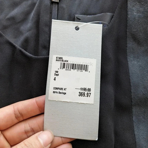 NEW A.L.C. Leather Suede Patchwork Black Dress Midi Sheath Dress Size 4 - Picture 4 of 9